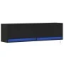 Wand-TV-Möbel mit LED-Lichtern schwarz 140x31x38 cm von , TV-Möbel - Ref: Foro24-852370, Preis: 116,43 €, Rabatt: %