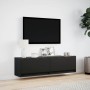 Mueble de TV de pared con luces LED negro 140x31x38 cm de , Muebles TV - Ref: Foro24-852370, Precio: 122,22 €, Descuento: %