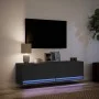 Wand-TV-Möbel mit LED-Lichtern schwarz 140x31x38 cm von , TV-Möbel - Ref: Foro24-852370, Preis: 116,43 €, Rabatt: %