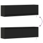 Mueble de TV de pared con luces LED negro 140x31x38 cm de , Muebles TV - Ref: Foro24-852370, Precio: 122,22 €, Descuento: %