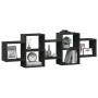 Engineered wood black wall shelf 129x18x42 cm by , Shelves and shelves - Ref: Foro24-853219, Price: 64,15 €, Discount: %