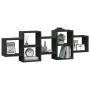 Engineered wood black wall shelf 129x18x42 cm by , Shelves and shelves - Ref: Foro24-853219, Price: 62,68 €, Discount: %
