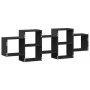 Engineered wood black wall shelf 129x18x42 cm by , Shelves and shelves - Ref: Foro24-853219, Price: 62,68 €, Discount: %