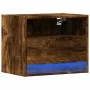 Wall-mounted bedside table with LED lights in smoked oak. by , Nightstands - Ref: Foro24-852069, Price: 32,72 €, Discount: %