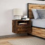 Wall-mounted bedside table with LED lights in smoked oak. by , Nightstands - Ref: Foro24-852069, Price: 33,09 €, Discount: %