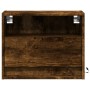 Wall-mounted bedside table with LED lights in smoked oak. by , Nightstands - Ref: Foro24-852069, Price: 33,09 €, Discount: %