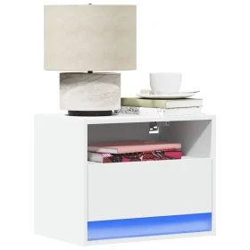 Wall-mounted bedside tables with LED lights, 2 units, white by , Nightstands - Ref: Foro24-852062, Price: 60,94 €, Discount: %