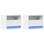 Wall-mounted bedside tables with LED lights, 2 units, white by , Nightstands - Ref: Foro24-852062, Price: 60,94 €, Discount: %