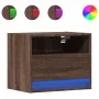 Wand-Nachttische mit LED-Lichtern, 2 Stück, in brauner Eiche. von , Nachttische - Ref: Foro24-852074, Preis: 59,65 €, Rabatt: %