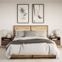 Wall-mounted bedside tables with LED lights, 2 units, brown oak. by , Nightstands - Ref: Foro24-852074, Price: 60,26 €, Disco...