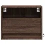 Wall-mounted bedside tables with LED lights, 2 units, brown oak. by , Nightstands - Ref: Foro24-852074, Price: 59,65 €, Disco...