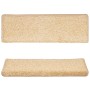 Alfombrillas para escaleras 15 unidades 65x21x4 cm color crema