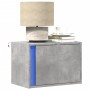 Wall-mounted bedside table with LED lights in concrete gray by , Nightstands - Ref: Foro24-852095, Price: 35,42 €, Discount: %