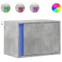 Wall-mounted bedside table with LED lights in concrete gray by , Nightstands - Ref: Foro24-852095, Price: 34,99 €, Discount: %