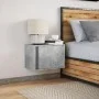 Wall-mounted bedside table with LED lights in concrete gray by , Nightstands - Ref: Foro24-852095, Price: 34,99 €, Discount: %