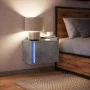 Wall-mounted bedside table with LED lights in concrete gray by , Nightstands - Ref: Foro24-852095, Price: 34,99 €, Discount: %