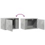 Wall-mounted bedside table with LED lights in concrete gray by , Nightstands - Ref: Foro24-852095, Price: 35,42 €, Discount: %