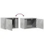 Wall-mounted bedside table with LED lights in concrete gray by , Nightstands - Ref: Foro24-852095, Price: 34,99 €, Discount: %