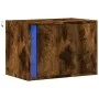 Wall-mounted bedside table with LED lights in smoked oak. by , Nightstands - Ref: Foro24-852097, Price: 35,47 €, Discount: %