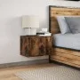 Wall-mounted bedside table with LED lights in smoked oak. by , Nightstands - Ref: Foro24-852097, Price: 35,47 €, Discount: %