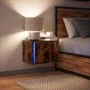Wall-mounted bedside table with LED lights in smoked oak. by , Nightstands - Ref: Foro24-852097, Price: 35,47 €, Discount: %