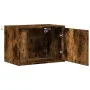 Wall-mounted bedside table with LED lights in smoked oak. by , Nightstands - Ref: Foro24-852097, Price: 35,47 €, Discount: %