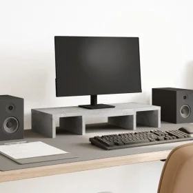 Adjustable screen stand made of gray concrete wood 60x24x10.5cm by , Computer bases and risers - Ref: Foro24-854628, Price: 2...