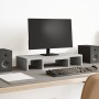 Adjustable screen stand made of gray concrete wood 60x24x10.5cm by , Computer bases and risers - Ref: Foro24-854628, Price: 2...