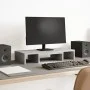 Adjustable screen stand made of gray concrete wood 60x24x10.5cm by , Computer bases and risers - Ref: Foro24-854628, Price: 2...