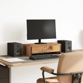 Monitorständer mit Schubladen aus gealtertem Holz 50x27x15 cm von , Computersockel und -erhöhungen - Ref: Foro24-854668, Prei...