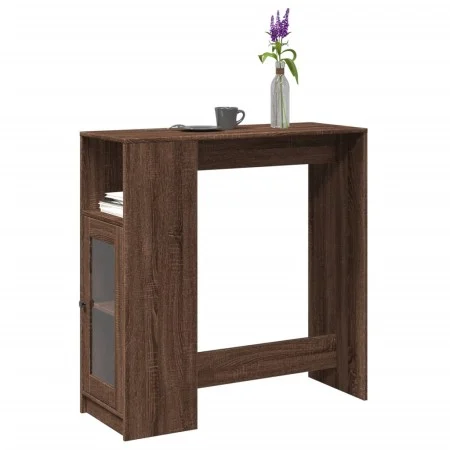 Tall bar table with oak brown shelves 101x40x103.5 cm by , Kitchen and dining tables - Ref: Foro24-854370, Price: 76,05 €, Di...