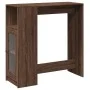 Tall bar table with oak brown shelves 101x40x103.5 cm by , Kitchen and dining tables - Ref: Foro24-854370, Price: 76,05 €, Di...