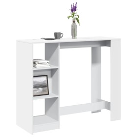 White engineered wood bar table with shelf 124x46x103.5 cm by , Kitchen and dining tables - Ref: Foro24-854391, Price: 84,71 ...