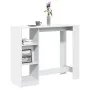White engineered wood bar table with shelf 124x46x103.5 cm by , Kitchen and dining tables - Ref: Foro24-854391, Price: 83,84 ...