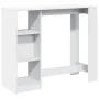 White engineered wood bar table with shelf 124x46x103.5 cm by , Kitchen and dining tables - Ref: Foro24-854391, Price: 83,84 ...