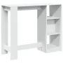 White engineered wood bar table with shelf 124x46x103.5 cm by , Kitchen and dining tables - Ref: Foro24-854391, Price: 83,84 ...