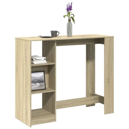Bar table with Sonoma oak wood shelf 124x46x103.5 cm by , Kitchen and dining tables - Ref: Foro24-854393, Price: 87,31 €, Dis...