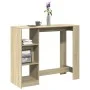 Bar table with Sonoma oak wood shelf 124x46x103.5 cm by , Kitchen and dining tables - Ref: Foro24-854393, Price: 87,31 €, Dis...