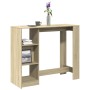 Bar-Tisch mit Eichenholzregal Sonoma 124x46x103,5 cm von , Küchen- und Esstische - Ref: Foro24-854393, Preis: 88,69 €, Rabatt: %