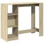 Bar table with Sonoma oak wood shelf 124x46x103.5 cm by , Kitchen and dining tables - Ref: Foro24-854393, Price: 87,31 €, Dis...