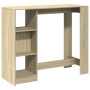 Bar-Tisch mit Eichenholzregal Sonoma 124x46x103,5 cm von , Küchen- und Esstische - Ref: Foro24-854393, Preis: 88,69 €, Rabatt: %