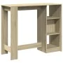 Bar table with Sonoma oak wood shelf 124x46x103.5 cm by , Kitchen and dining tables - Ref: Foro24-854393, Price: 87,31 €, Dis...