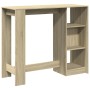 Bar-Tisch mit Eichenholzregal Sonoma 124x46x103,5 cm von , Küchen- und Esstische - Ref: Foro24-854393, Preis: 88,69 €, Rabatt: %