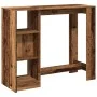 Bar table with aged wood shelf 124x46x103.5 cm by , Kitchen and dining tables - Ref: Foro24-854398, Price: 94,99 €, Discount: %