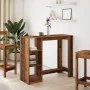 Bar table with aged wood shelf 124x46x103.5 cm by , Kitchen and dining tables - Ref: Foro24-854398, Price: 94,99 €, Discount: %