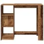 Bar table with aged wood shelf 124x46x103.5 cm by , Kitchen and dining tables - Ref: Foro24-854398, Price: 94,99 €, Discount: %