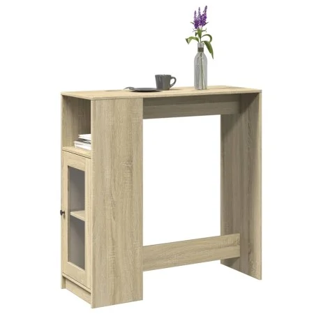 High bar table with Sonoma oak wood shelves 101x40x103.5 cm by , Kitchen and dining tables - Ref: Foro24-854366, Price: 78,36...