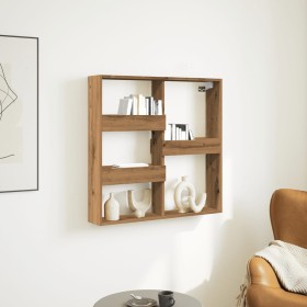 Handcrafted oak wood engineered wall cabinet 80x15x80 cm by , Shelves and shelves - Ref: Foro24-854552, Price: 36,88 €, Disco...