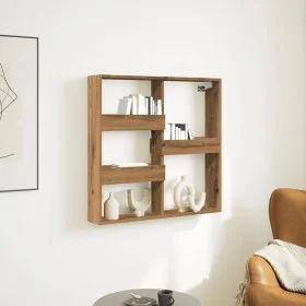 Handcrafted oak wood engineered wall cabinet 80x15x80 cm by , Shelves and shelves - Ref: Foro24-854552, Price: 35,97 €, Disco...