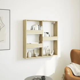 Engineered wood wall cabinet in Sonoma oak, 80x15x80 cm. by , Shelves and shelves - Ref: Foro24-854546, Price: 27,16 €, Disco...